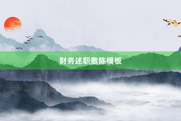 财务述职敷陈模板